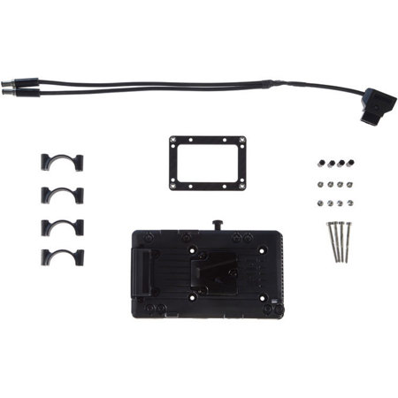 Freefly V-Lock Handlebar Adapter Kit, Includes Carbon Fiber Adapter Plate, Genuine PV2USB IDX V-Lock Battery Plate, 25mm Tube Clamps, Power Cable