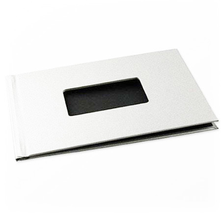 ProBook, metallic 8.5x11 landscape 5mm, With Window on Cover For a 3.5x5", White