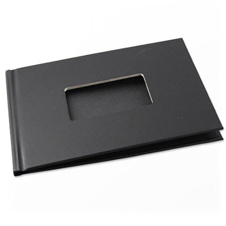 Unibind ProBook , linen 8.5x11 landscape 3mm , With Window on Cover For a 3.5x5" , Color: black .