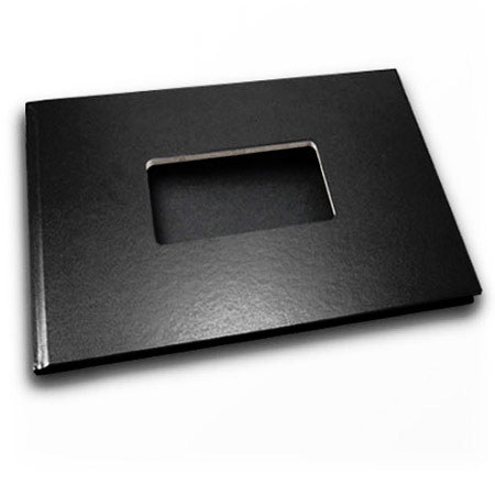 Unibind ProBook , gen leather 8.5x11 landscape 9mm , With Window on Cover For a 3.5x5" , Color: black .