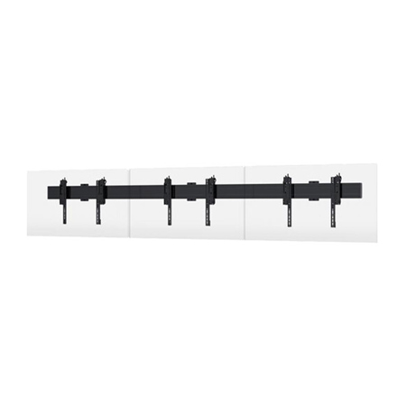 Premier SYM-3X1W Three-Screen Symmetry Menu Board Wall Mount for 55" Displays, Black