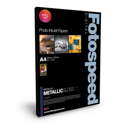 Fotospeed Metallic Gloss 275 Inkjet Paper, 275gsm, 8.3x11.7", 25 Sheets