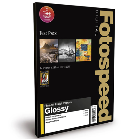 Fotospeed Fine Art Glossy Inkjet Paper Test Pack, 8.3x11.7", 6 Sheets