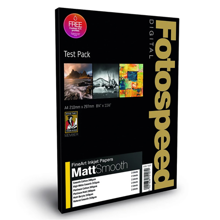 Fotospeed Fine Art Matt Smooth Inkjet Paper Test Pack,8.3x11.7",12 Sheets