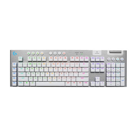 Logitech G Series G915 X LIGHTSPEED Wireless RGB Mechanical Gaming Keyboard GL Brown Tactile Switches White
