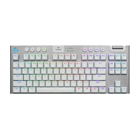 Logitech G915 X LIGHTSPEED TKL Wireless RGB Mechanical Gaming Keyboard GL Brown Tactile Switches White