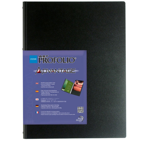 Itoya Art Profolio Advantage, Bound Portfolio with Crystal Clear PolyGlass Pages for 8.5x11", 24 Pages Per Book, Holds 48 Photos
