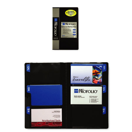 Itoya Bound Business Card File, Holds 60 Cards, Black