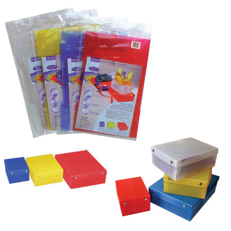 Itoya Rainbow Box, Large Size Archival Plastic Storage Box, 11 1/2" w x 14 3/4" l x 4 1/2" h, Blue