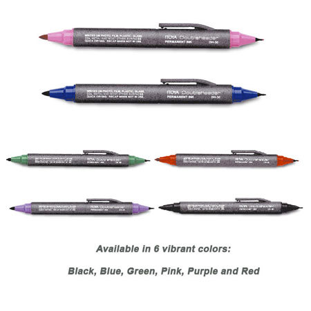 Itoya DH-30 Doubleheader Permanent Ink Marker Pen, Bullet-tip & Finepoint, Purple Ink Both Ends.