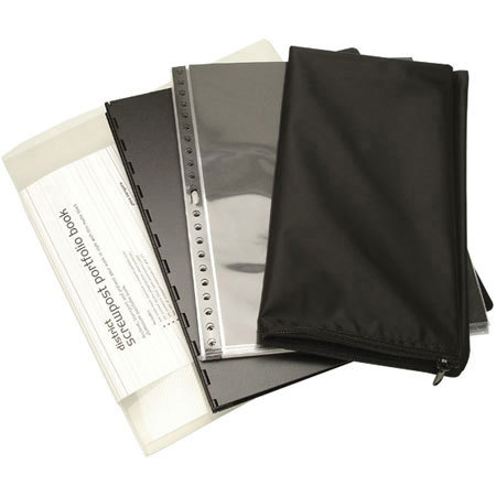 Pina Zangaro District Series ScrewPost PortFolio Book with Textured Black Powder Coat Finish, 14" x 11" Portrait.