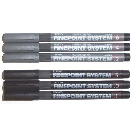 Itoya 0.4mm Water-Bbased Finepoint System Black Ink Pen