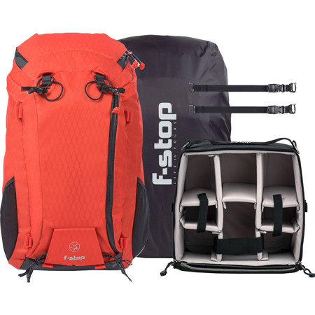 F-stop Ajna 37L DuraDiamond Travel and Adventure Camera Backpack Essentials Bundle, Magma Red