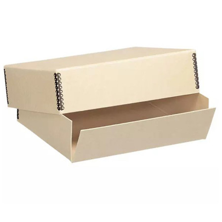 Lineco 8x10" Archival Print Storage Box, Drop Front Design, 3" Deep, Tan