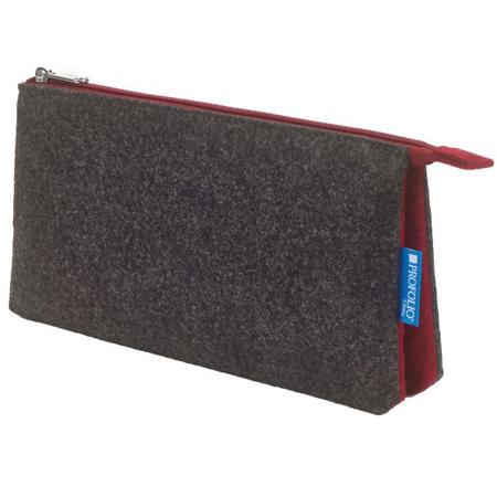 Itoya ProFolio Midtown Pouch, 4x7", Charcoal/Maroon