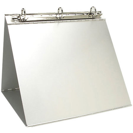 Pina Zangaro Machina 3 Ring Stand Up Easel Binder, 12" x 10.5" x 1.5" Landscape Holds 8.5" x 11" Pages, Satin Aluminum Finish.