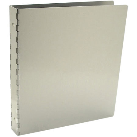 Pina Zangaro Machina Multi-Ring Portfolio Book, 11" x 8.5" x 1" Portrait, Satin Aluminum Finish.