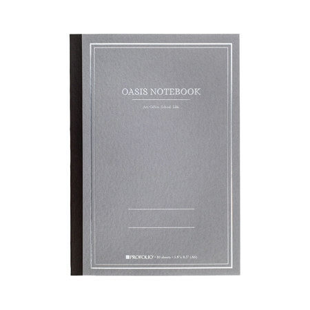 Itoya Profolio Oasis Medium Notebook, A5: 5.8x8.3", Gray