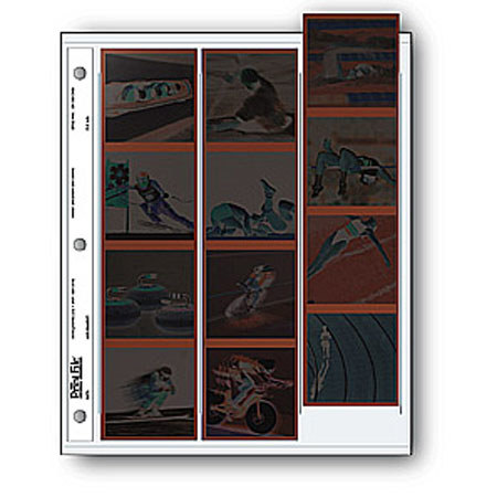 Print File 120 Size Negative Pages Holds Three Strips of Four 6x6 Frames, Pack of 25