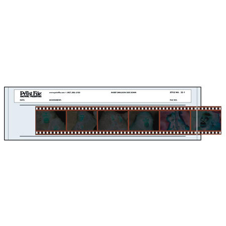 Print File Archival 35mm Size Negative Strip Holds One Strip of Six Frames, Pack of 100