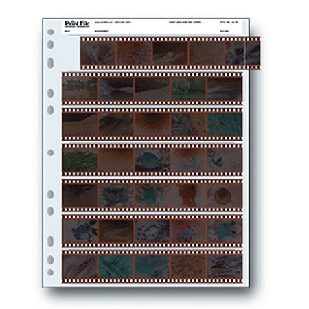 Print File Archival 35mm Size Negative Pages Holds Seven Strips of Five Frames, Pack of 25 (International multi-hole)
