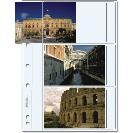 Print File Premium Archival Album Page for Six 4x6" Prints, 8 mil, 25 Pack, Clear