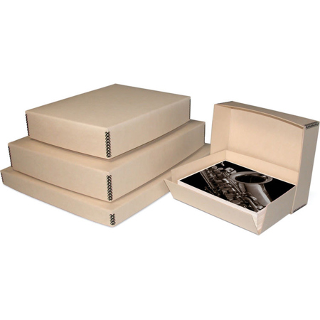 Print File Drop-Front Metal Edge Archival Storage Box, 20.5x24.5x3", Tan