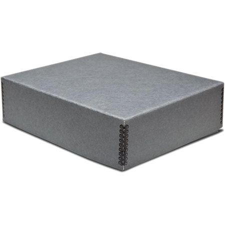 Print File 9.5 x 12.5 x 3 Drop-Front Metal Edge Archival Storage Box (Gray)