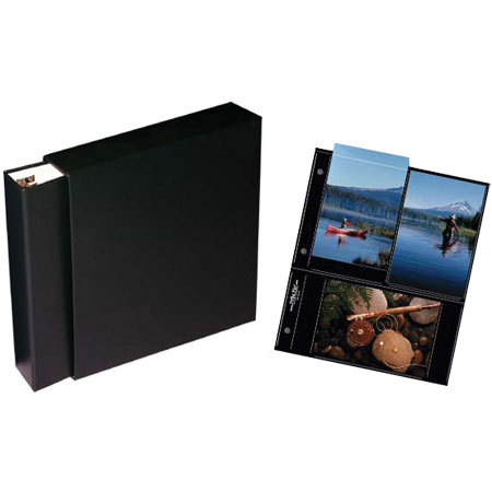 Print File Family Photo Album Kit with 1.5" Binder & 50 Pages, Page Color: Black