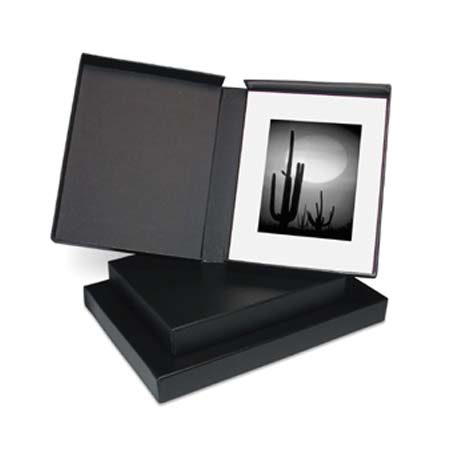 Print File Black Clamshell Portfolio Print Box 5-1/2x7-5/8x2-1/2 inch, with Black Lining