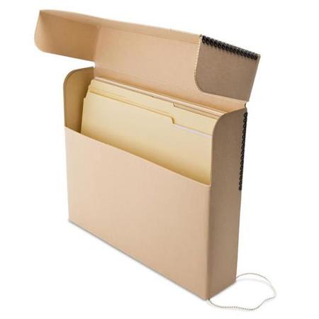 Print File Slim Letter Size Flip Top Document Box, Tan