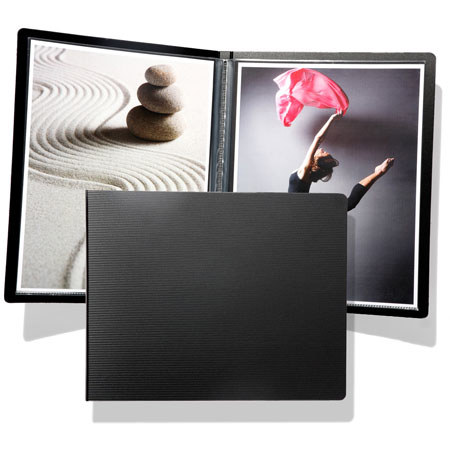 Prat Paris Prat Start SPPR Slim Presentation Book, 17x11" Landscape, Black