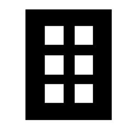 Adorama Black Trans-Mat, 11x14in Board, 6x6 Openings