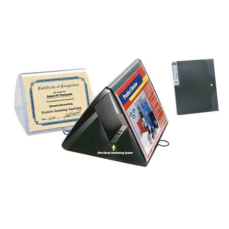 Itoya Triangle Easel Profolio Presentation / Display Book, 11" x 8.5", Horizontal View with 20 Pages, Color: Clear.