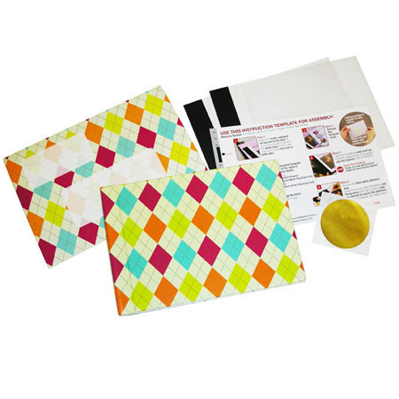 Unibind 4x6in Photo Album, Fuschia Argyle Design