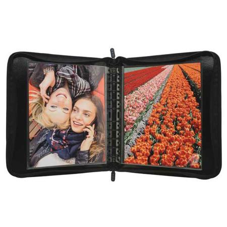 Itoya 18x 24" Art Size Zipper Binder, Black, with 5 Polyglass Pocket Pages