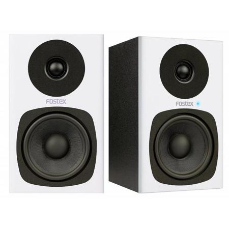 Fostex PM0.4c 2-Way Personal Active Studio Monitor with 4" Woofer, Pair, White