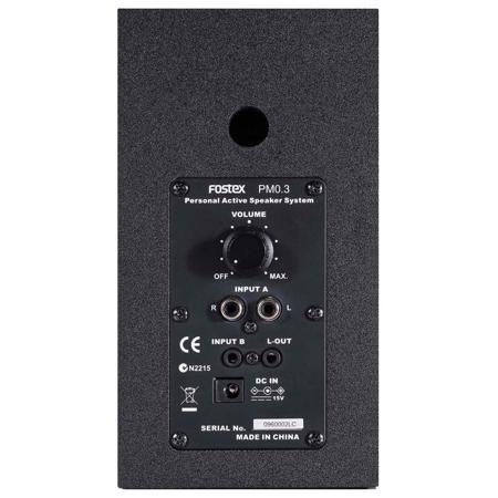 Fostex PM0.3 3" LF 2-Way Powered Monitor Speaker System, Pair, Black