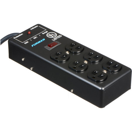Furman Sound SS-6B-PRO 15A Surge Strip 6 Outlet Block, Extreme Voltage Shutdown