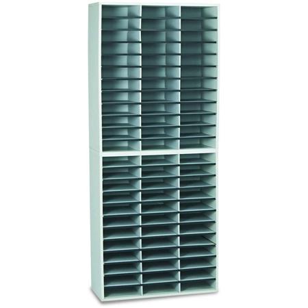 Fellowes Literature Organizer - 72 Compartment, Letter, Dove Gray