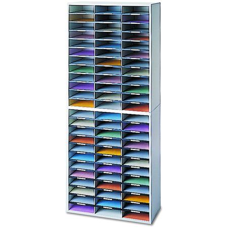 Fellowes Literature Organizer - 72 Compartment, Letter, Dove Gray