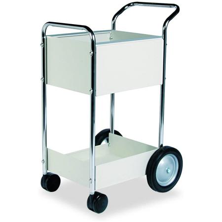 Fellowes Steel Mini Mail Cart, Dove Grey/Chrome