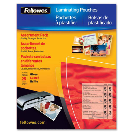 Fellowes Laminating Pouch Starter Kit, 25 Pack