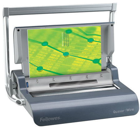 Fellowes Quasar 130 Manual Wire Binding Machine, Metallic Grey