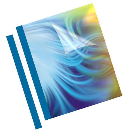 Fellowes 1/8" Blue Thermal Binding Covers, 10 Pack