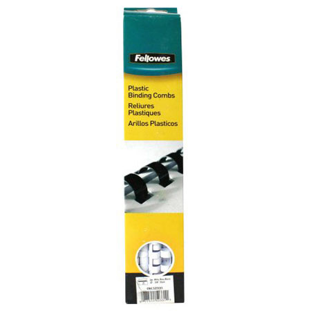 Fellowes Plastic 3/8" Comb Binding, 25 Pack, White
