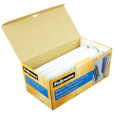Fellowes Plastic 1-1/4" Comb Binding, 50 Pack, White