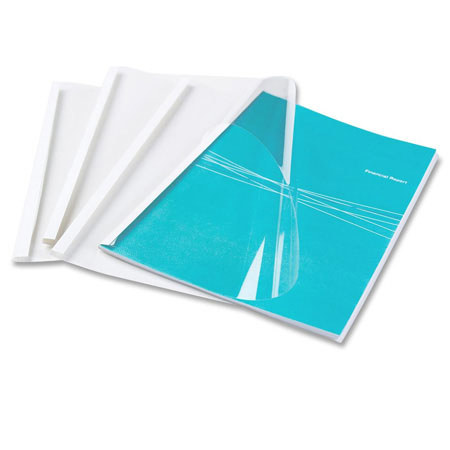 Fellowes 1/2" Gloss White Thermal Binding Covers, 10 Pack