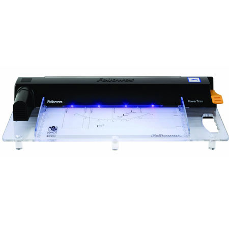 Fellowes PowerTrim Electric Paper Rotary Trimmer, Clear/Black