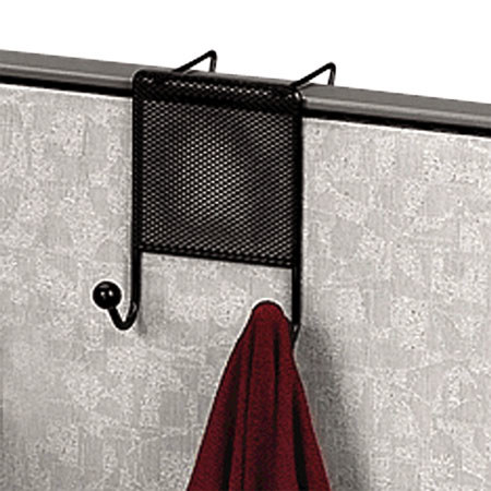 Fellowes Mesh Partition Additions Double Coat Hook, Black